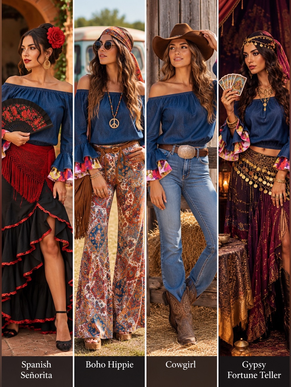 Rare Find -Colombian Bell Sleeve Denim Crop Top